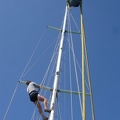 Dsc07313 Skipper fixing courtesy flag halyard